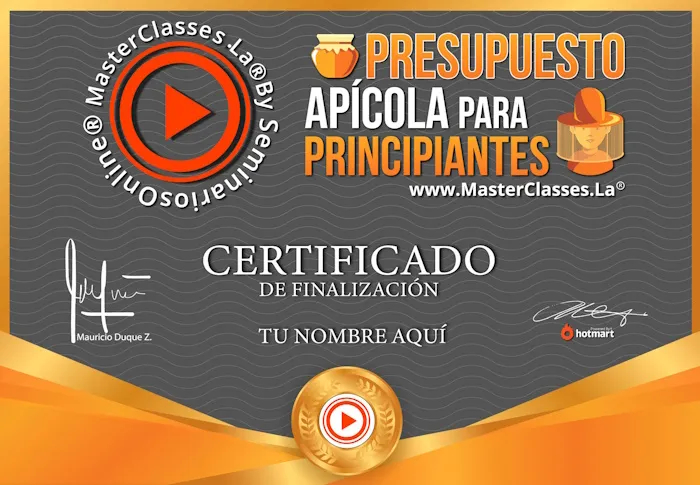 CERTIFICADO Presupuesto Apícola para Principiantes 