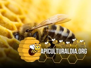 abeja haciendo cera